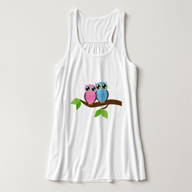 Sweet Romantic Owls Tank Top (Design Vorderseite)