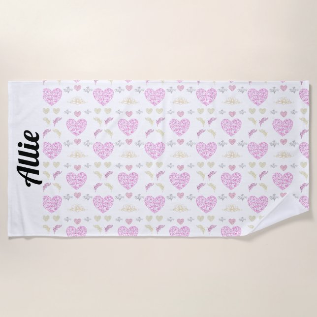 Sweet romantic valentine heart strandtuch (Vorderseite)