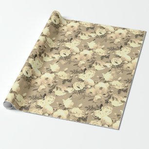 Sweet Rose auf Sepia Wrapping Paper Geschenkpapier