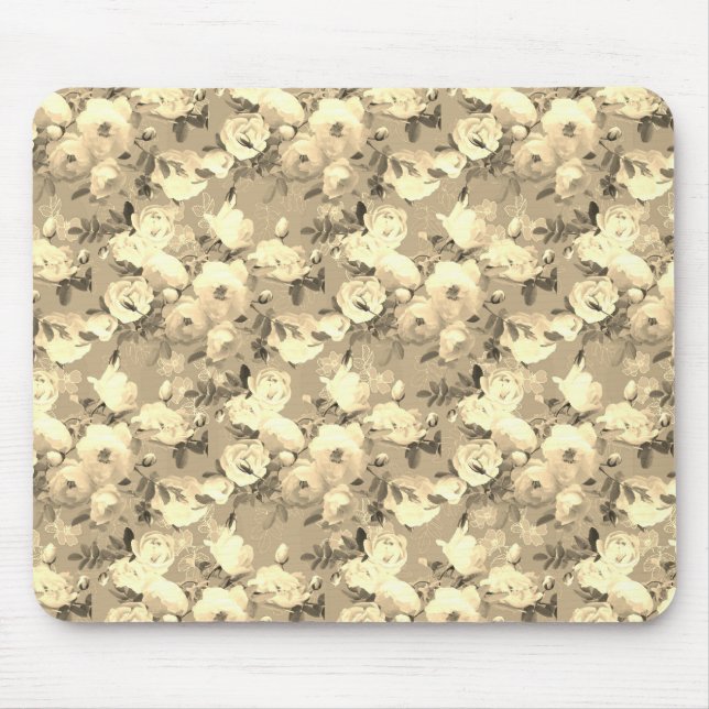 Sweet Rose auf Sepia Wrapping Paper Mousepad (Vorne)