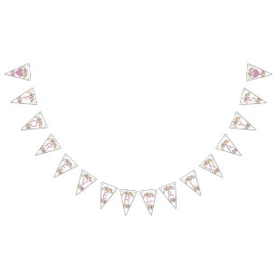 Sweet Rose Watercolor Floral Wedding Forever Wimpelkette