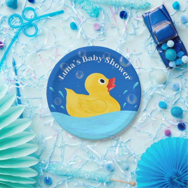 Sweet Rubber Ducky Bubbles Baby Dusche Pappteller (Party)