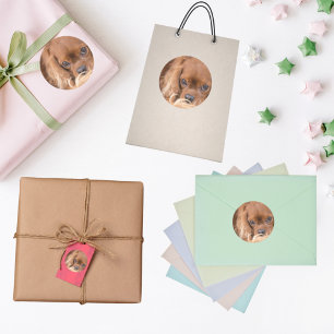 Sweet Ruby Cavalier King Charles Spaniel Runder Aufkleber