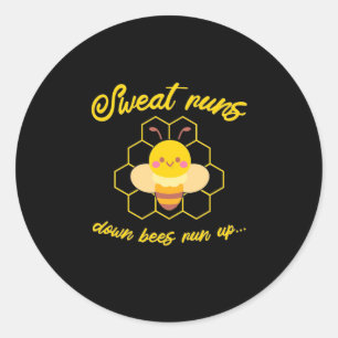 Sweet Runs Down Bienen laufen hoch Runder Aufkleber