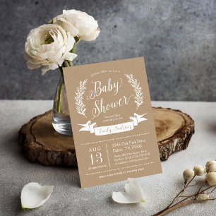Sweet Rustic Baby Dusche Einladung