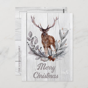 Sweet Rustic Deer Frohe Weihnachten Postkarte