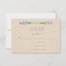 Sweet Rustic Lila Lavender on Kraft Look UAWG RSVP Karte