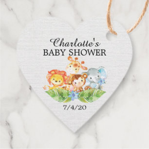 Sweet Safari Animals Baby Dusche Gefallen Tag Geschenkanhänger