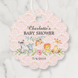 Sweet Safari Animals Baby Dusche Gefallen Tag Geschenkanhänger