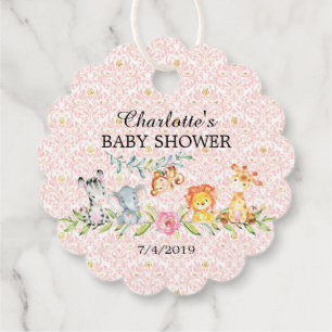 Sweet Safari Animals Baby Dusche Gefallen Tag Geschenkanhänger