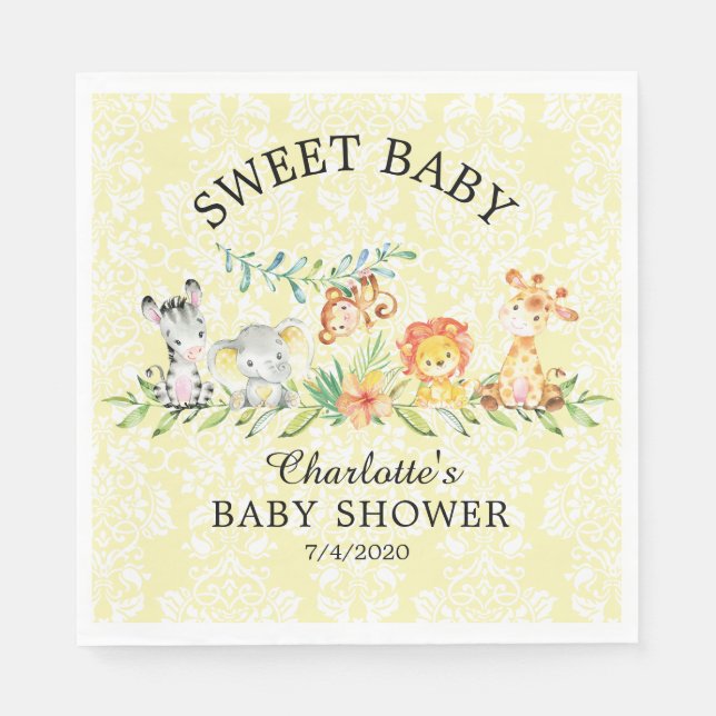 Sweet Safari Animals Baby Duschpapier Napkins Serviette (Vorderseite)