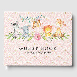 Sweet Safari Animals Baby Showbook Gästebuch