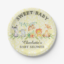 Sweet Safari Animals Baby Shower 7" Plättchen