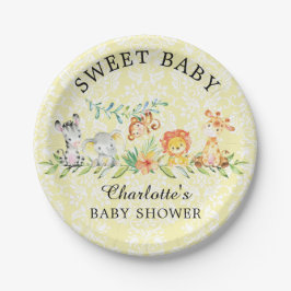 Sweet Safari Animals Baby Shower 7" Plättchen Pappteller