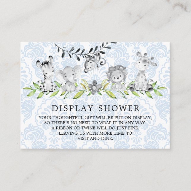 Sweet Safari Animals Babydusche - Geschenkidee Begleitkarte (Vorderseite)