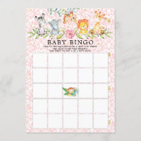 Sweet Safari Animals BINGO Baby Showspiel