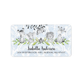 Sweet Safari Animals Boys Baby Showadresse Adressaufkleber