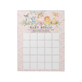 Sweet Safari Animals Girls Baby Shooting Bingo Gam Notizblock