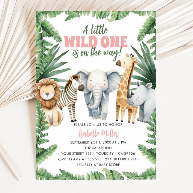 Sweet Safari Animals Kinderdusche Einladung (Sweet Safari Animals Baby Shower Invitation)
