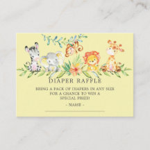 Sweet Safari Baby Showdusche Windeln Raffle Ticket