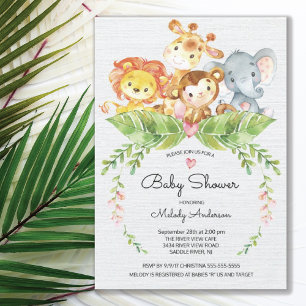 Sweet Safari Jungle Baby Dusche Einladung