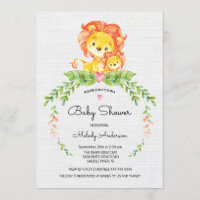 Sweet Safari Jungle Lion Baby Dusche Einladung