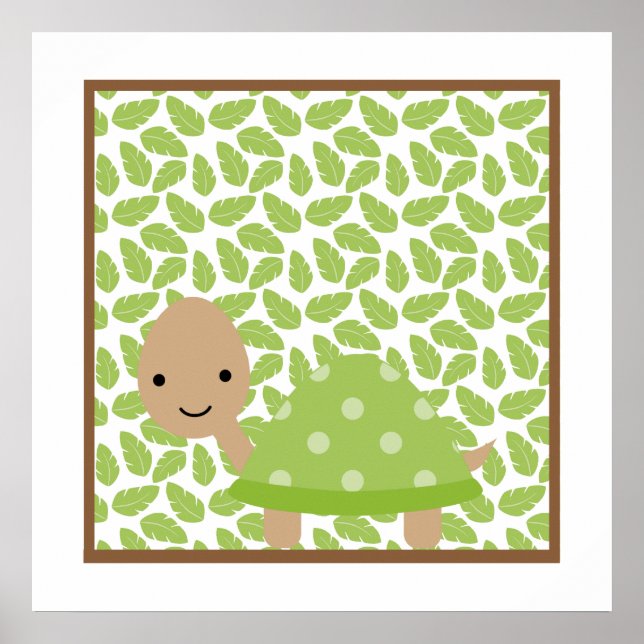 Sweet Safari Kleine Schildkröte Kinderzimmer Kunst Poster (Vorne)