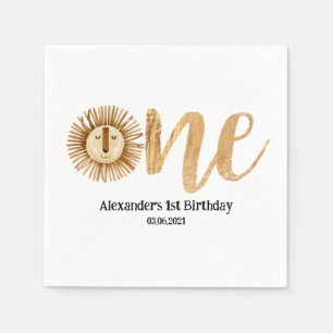 Sweet Safari Lion Kinder 1 Geburtstag Napkins Serviette