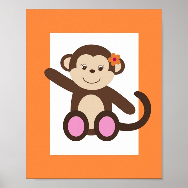 Sweet Safari Monkey Kinderzimmer Mendrisiotto Poster (Vorne)