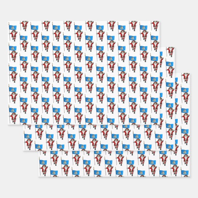 Sweet Santa Claus besucht Connecticut Geschenkpapier Set (Set)