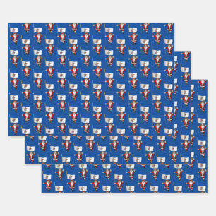 Sweet Santa Claus besucht Illinois Geschenkpapier Set