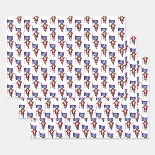 Sweet Santa Claus besucht Louisiana Geschenkpapier Set