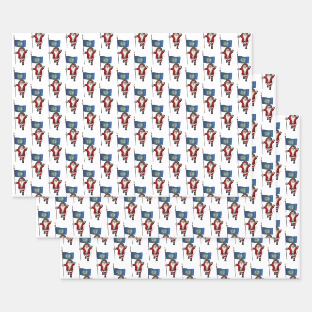 Sweet Santa Claus besucht Nebraska Geschenkpapier Set (Set)