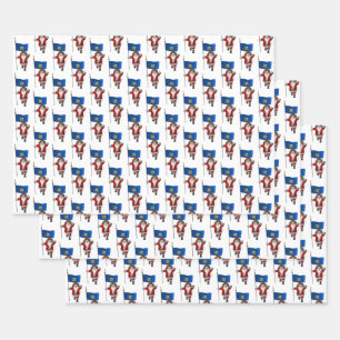 Sweet Santa Claus besucht Vermont Geschenkpapier Set