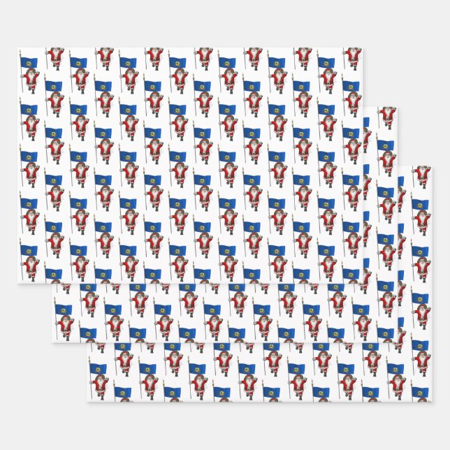 Sweet Santa Claus besucht Vermont Geschenkpapier Set (Set)