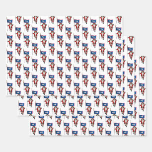 Sweet Santa Claus besucht Wyoming Geschenkpapier Set