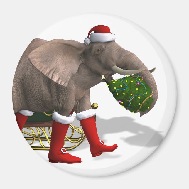 Sweet Santa Claus Elephant Magnet (Vorne)