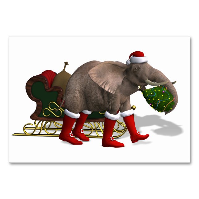 Sweet Santa Claus Elephant Tischnummer (Vorderseite)