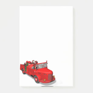 Sweet Santa Claus in Fire Motor Post-it Klebezettel