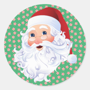 Sweet Santa Claus Weihnachten Pfefferminz Candy 20 Runder Aufkleber