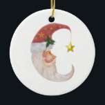 Sweet Santa Half Moon - Fügen Sie Ihren eigenen Te Keramikornament<br><div class="desc">Sweet Santa Half Moon - Fügen Sie Ihren eigenen Text hinzu</div>