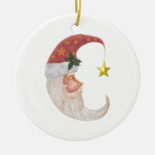 Sweet Santa Half Moon - Fügen Sie Ihren eigenen Te Keramikornament