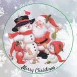 Sweet Santa und Snowman Weihnachts-Siegel Sticker<br><div class="desc">Aufkleber für Weihnachtskarten-Umschlag Aufkleber (Set von 20)</div>