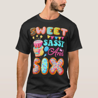 Sweet Sassy 6 Jahre alt Donut Lover 6. Geburtstag T-Shirt