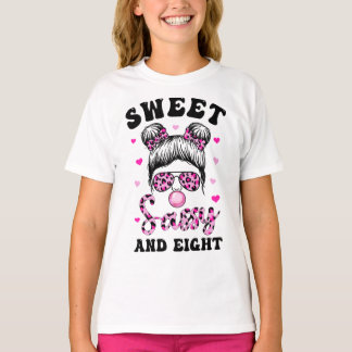 Sweet Sassy and Aight Messy Bun Leopard Sonnenbril T-Shirt
