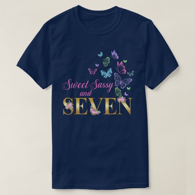 Sweet Sassy and Sieben BirthdayFür Mädchen 7. T-Shirt (Design vorne)