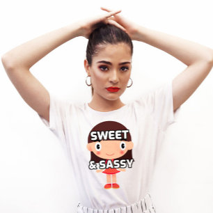 SWEET & SASSY FRAUEN MÄDCHEN KOKETTE T - SHIRT T-S