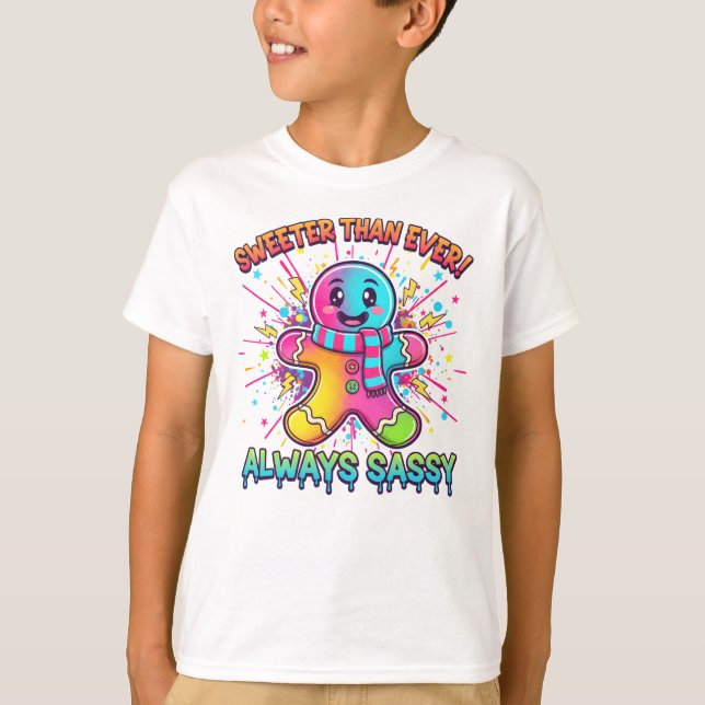 Sweet & Sassy Gingerbread Kids T-Shirt (Vorderseite)