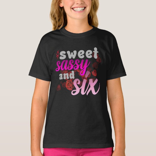 Sweet Sassy Six – Age Six Premium Tee (Vorderseite)