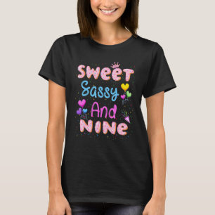 Sweet Sassy und 9. Geburtstag Doughnut 9 Jahre T-Shirt